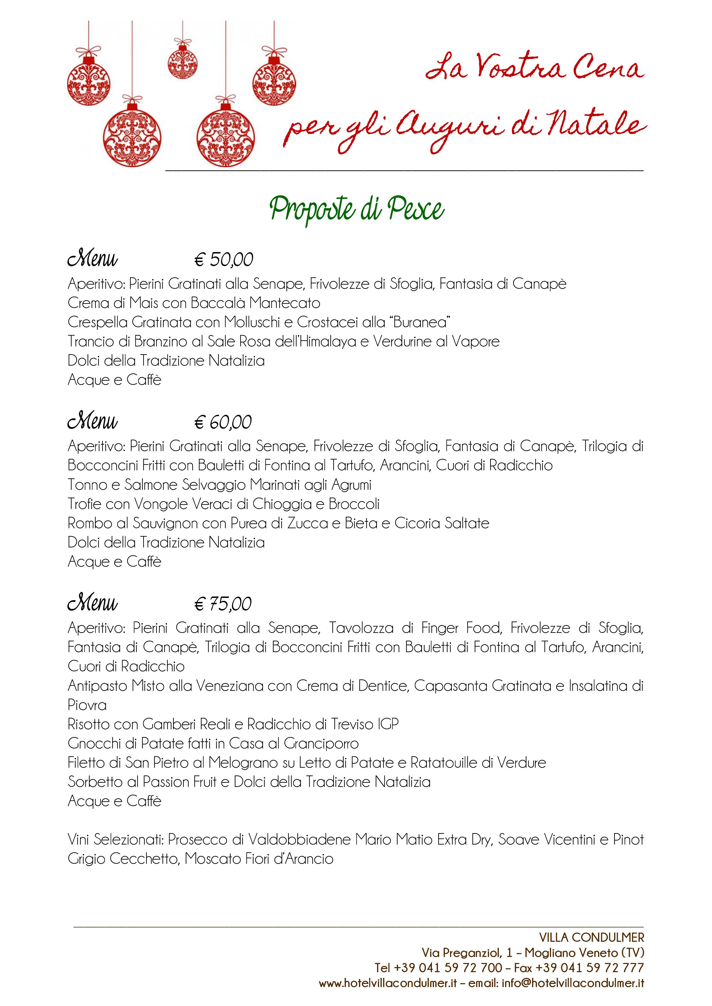 Menu Natale.I Nostri Menu Aziendali Per Gli Auguri Di Natale Hotel Villa Condulmer